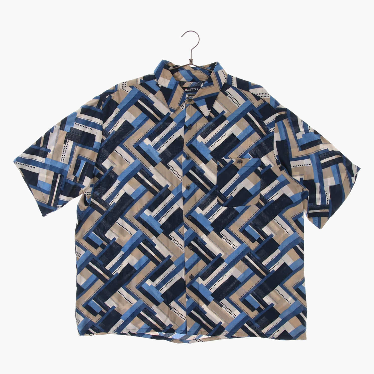 레이온 패턴 셔츠 공용 XL 빈티지플러스