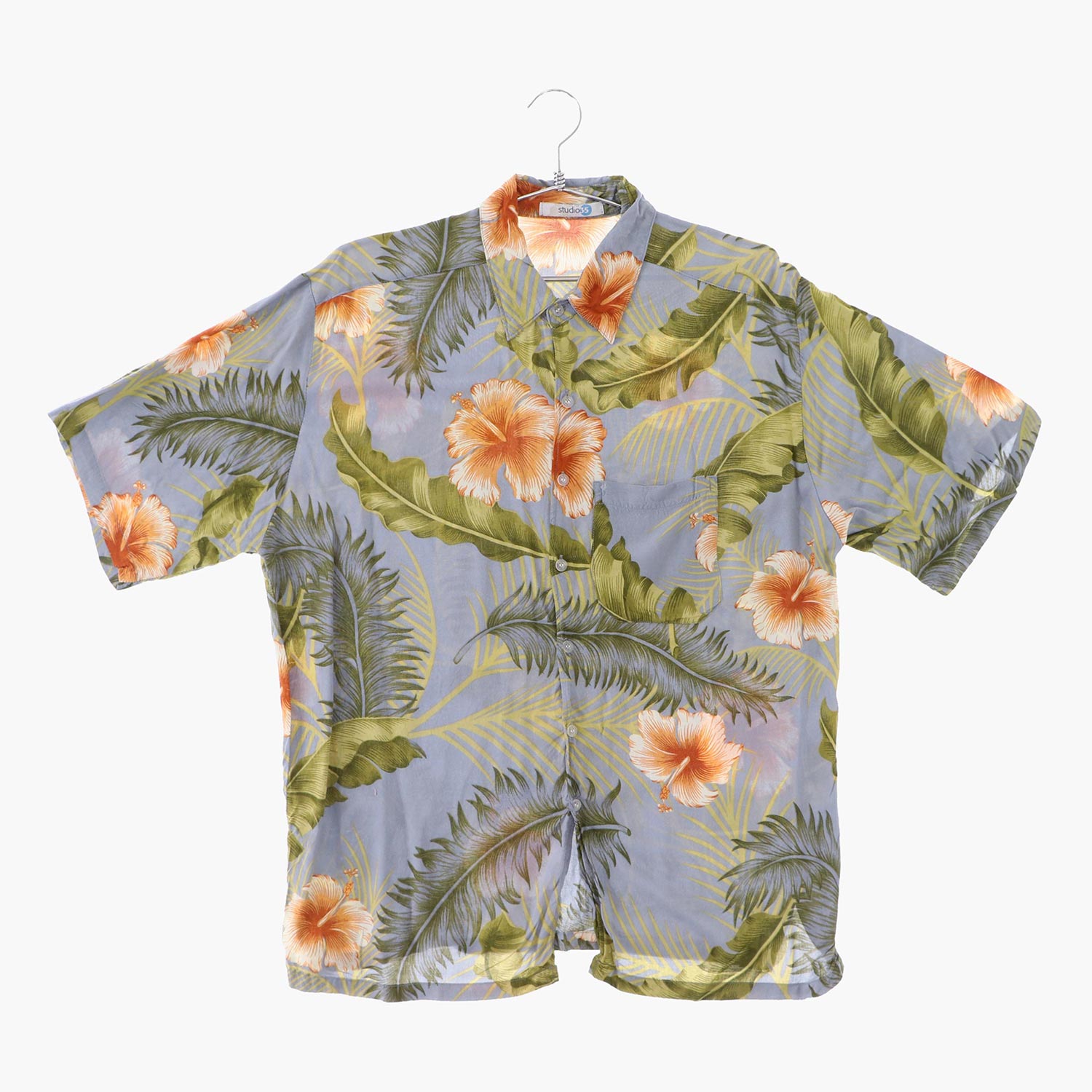 레이온 하와이안 셔츠 공용 L 빈티지플러스