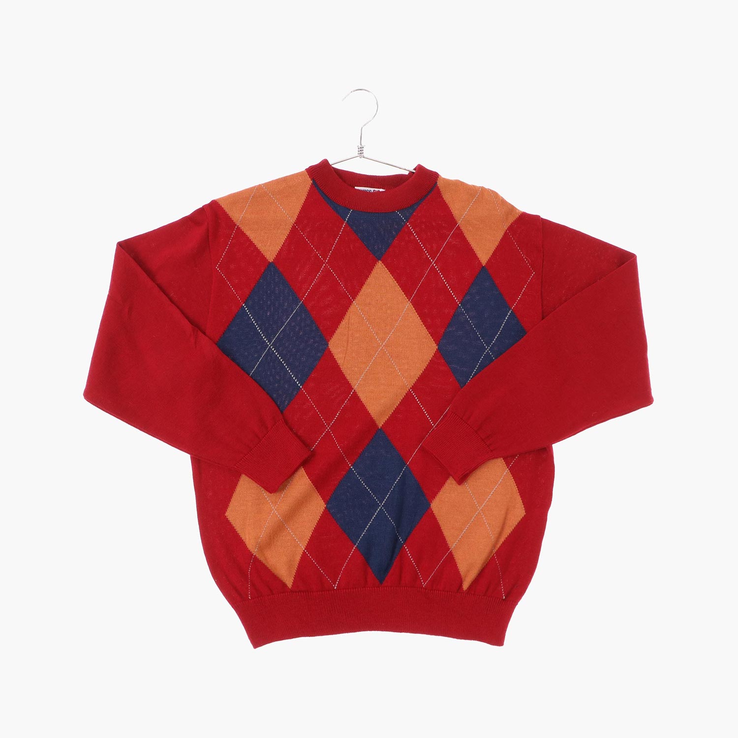 케이스위스 울 라운드 패턴 니트/스웨터 공용 M 빈티지플러스
