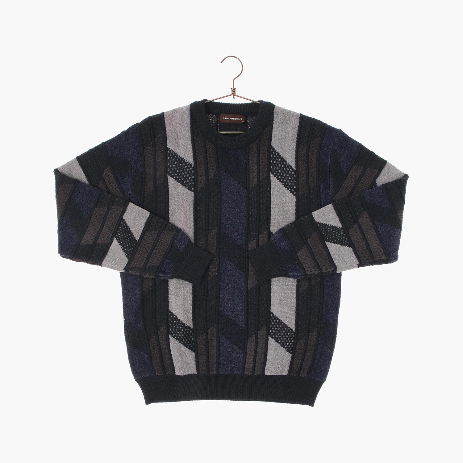 울 라운드 패턴 니트/스웨터 공용 XL 빈티지플러스