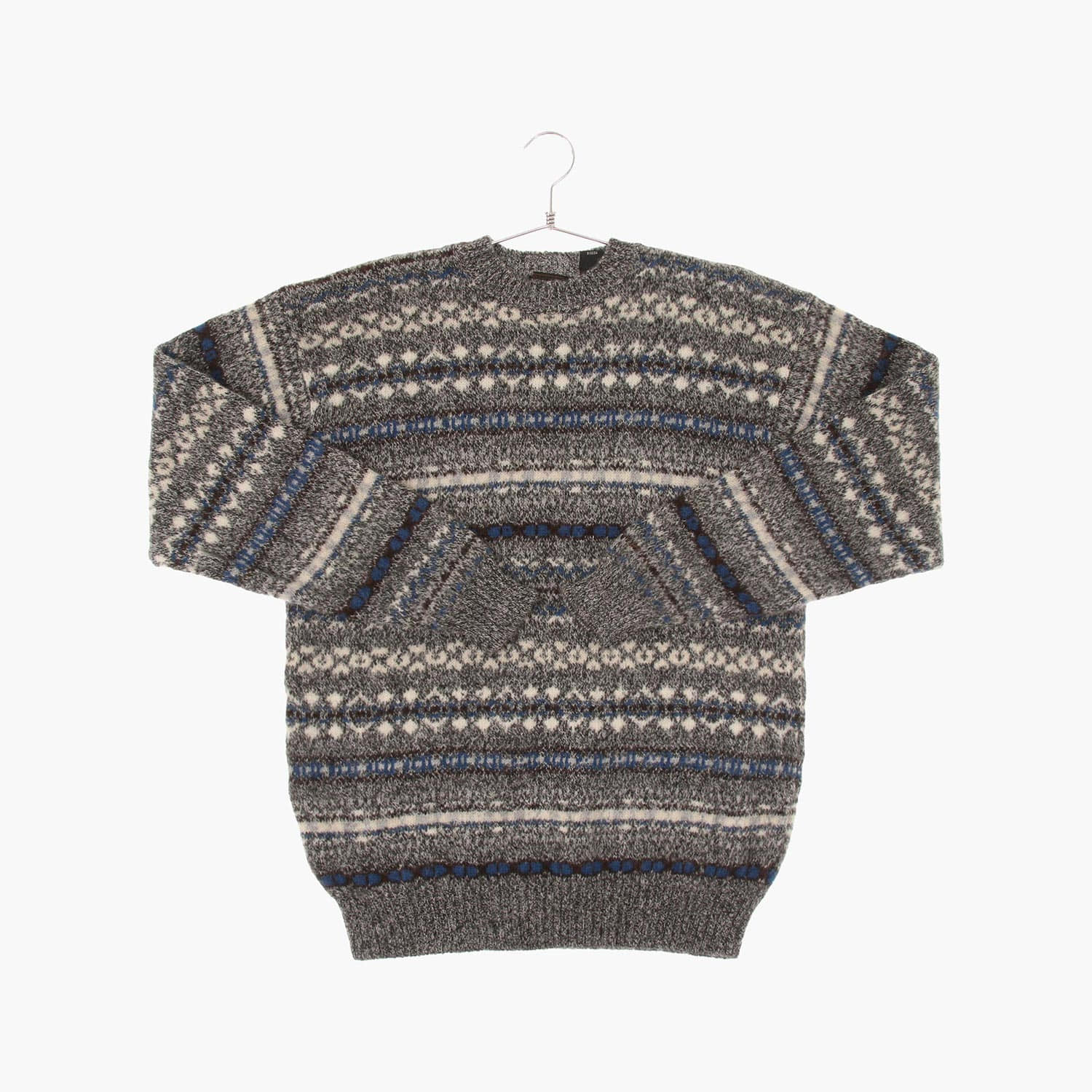 울 라운드 패턴 니트/스웨터 공용 L 빈티지플러스