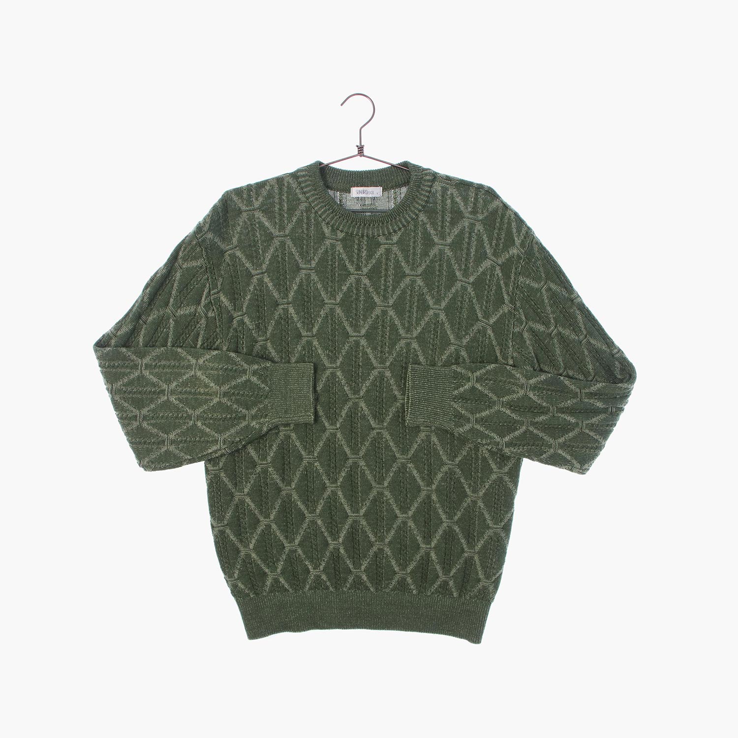 울 라운드 패턴 니트/스웨터 공용 L 빈티지플러스