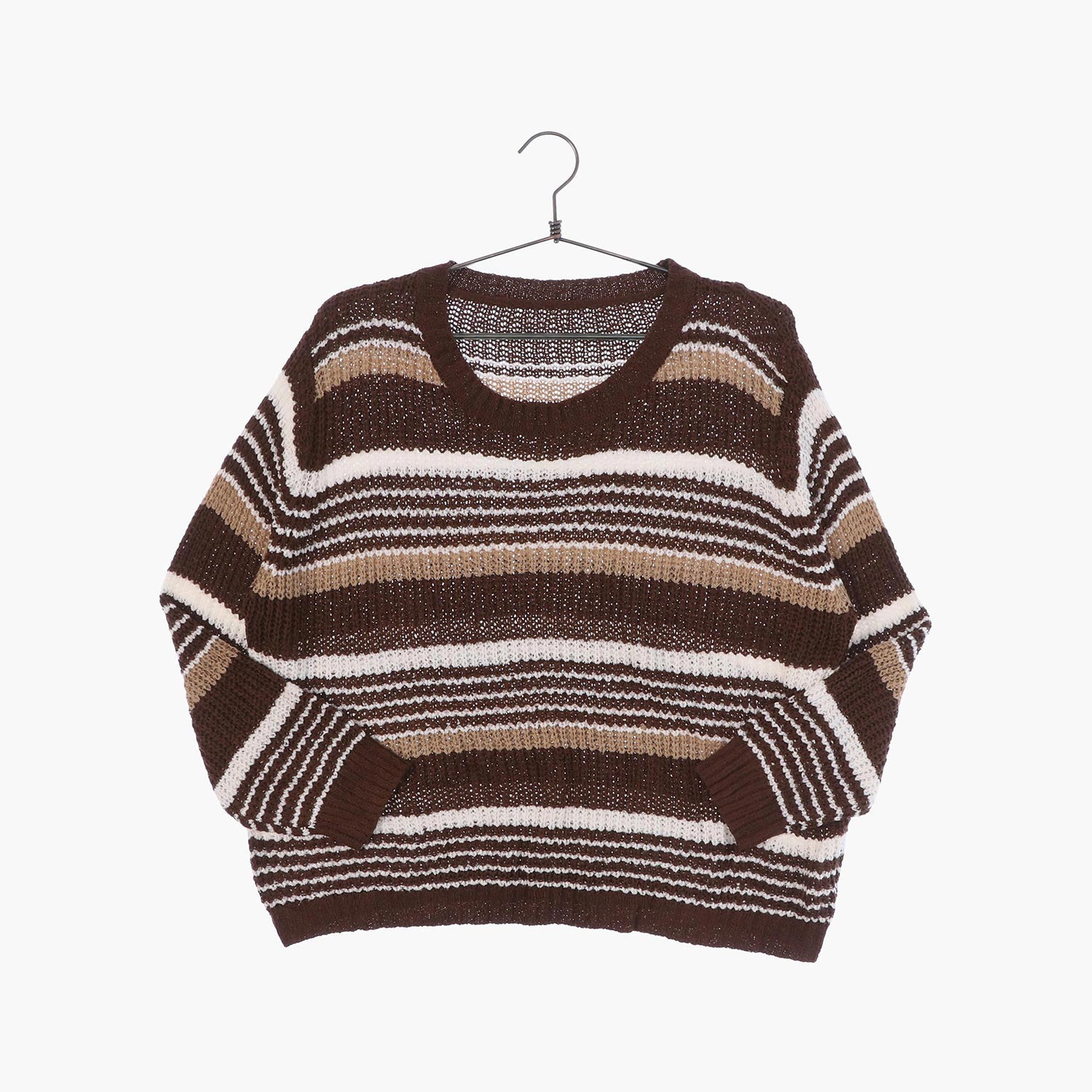 폴리 라운드 패턴 니트/스웨터 공용 M 빈티지플러스
