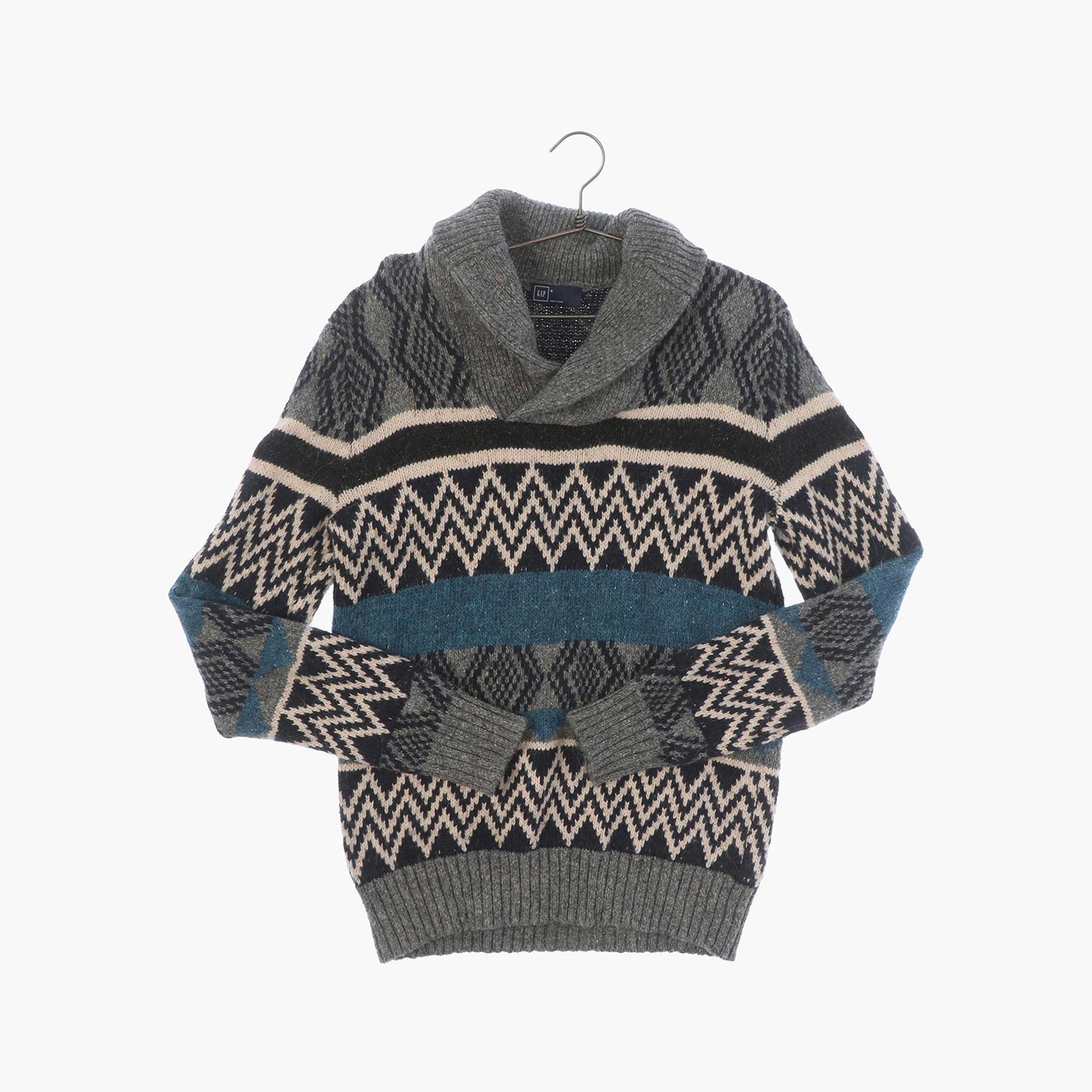 갭 울 숄칼라 패턴 니트/스웨터 공용 S 빈티지플러스
