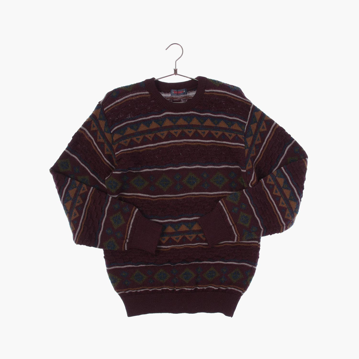 울 라운드 패턴 니트/스웨터 공용 M 빈티지플러스